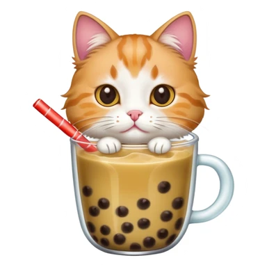 Cat drinking boba sticker