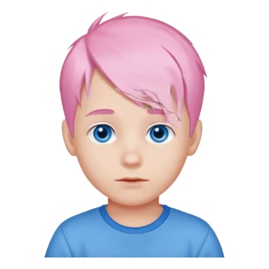 boy with baby pink hair ￼ sticker