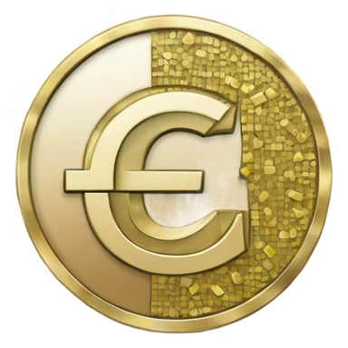 A Euro coin being made up of zeros and ones sticker