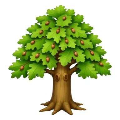 Cute, full-length tree oak emoji  sticker
