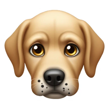 a dog with folded ears, totally black spots around eyes, short hairs, long mouth and small eyeballs looking up in awkward feelings sticker