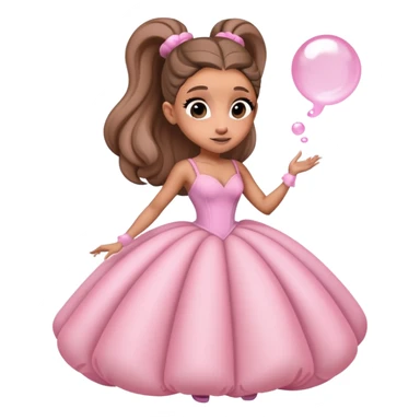 Ariana grande rehearsing for wicked in a pink bubble gown  sticker