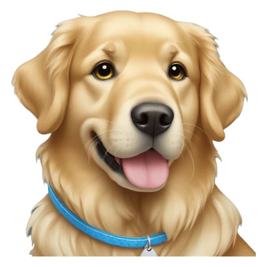 Golden Retriever mit blauem Halsband  sticker