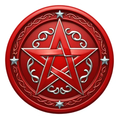 Red pentacle seal sticker