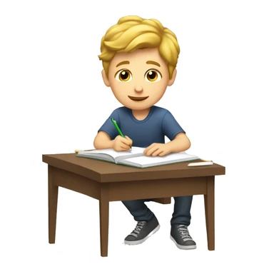 white kid doing homework  sticker