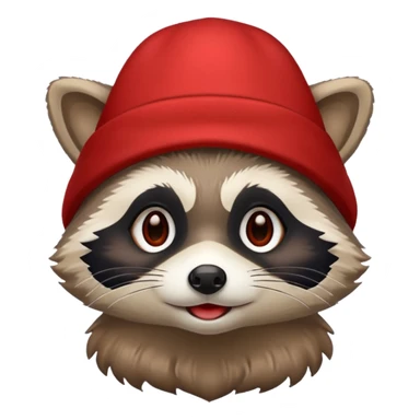 raccoon wearing a red hat sticker