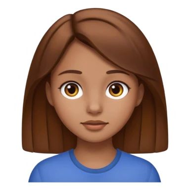 Girl with brown hair and normal skin tone sticker