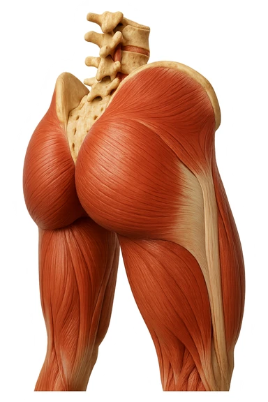 glutei gruppo muscolare iperrealistico 4k sticker