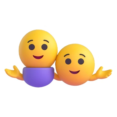 Combine these two characters as a couple, standing together in a friendly pose, keeping their original 3D Microsoft fluent emoji style, with no background. sticker