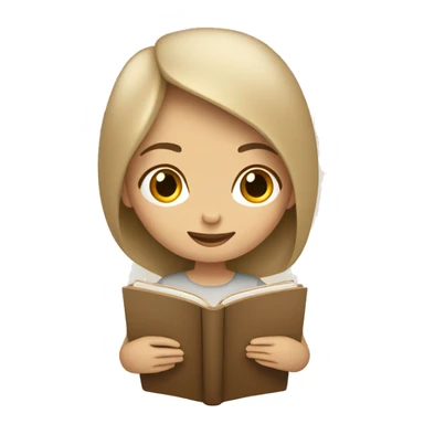 Girl reading a book. In beige tones  sticker