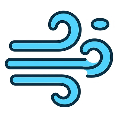 air emoji, floating lines, airy and transparent sticker