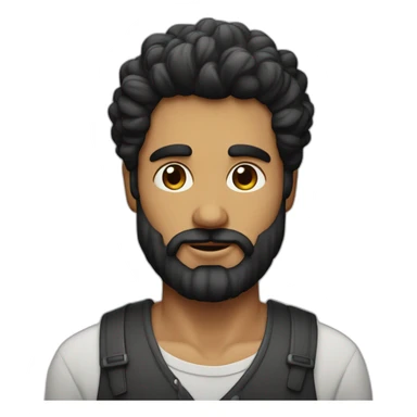 Hombre de tes morena con barba, anteojos de pasta negros y pelo largo sticker