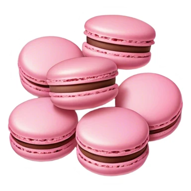 Pink macaroons on plate  sticker