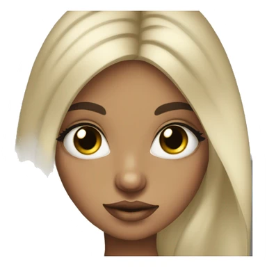 Girl with big eye long lashes dark hair nose ring sticker