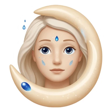 Small white CeraVe tube with blue label soft beige tip, with gentle light. Surrounded by tiny floating tear-shaped sparkles and crescent moon dust, hinting at dark circle repair. Emits a soothing blue-beige aura like a targeted eye revival spell. Compact, calming, and luminous — emoji-style. sticker