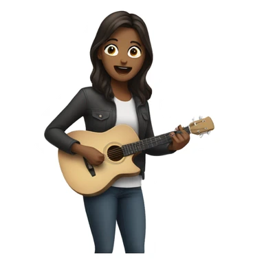 Brunette girl singing sticker