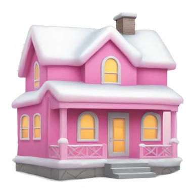 Cute Christmas pink house sticker