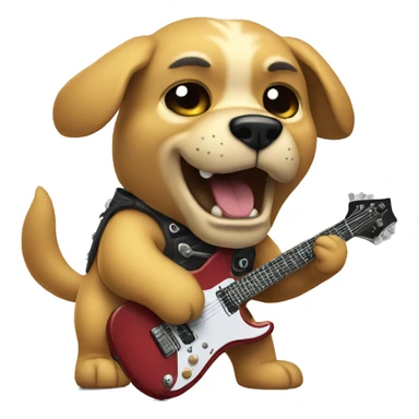 Heavy metal dog playing electric guitar sticker