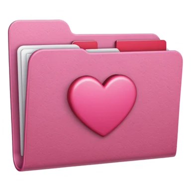 file folder pink with heart sticker