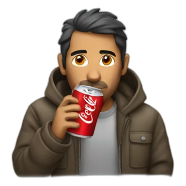 hispanic homeless man drinking coke sticker