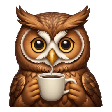 kahve içen baykuş sticker