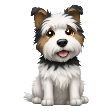 Scruffy white and black short haired dog sticker