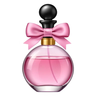 Pink perfume bottle with bow sticker