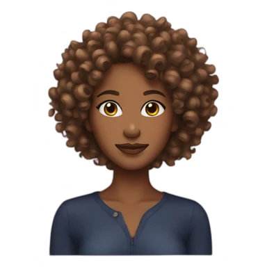 a brown skin curly hair queen sticker