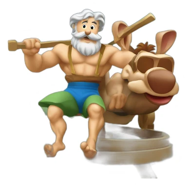 Astérix et obélix sur le manège goodurix  sticker