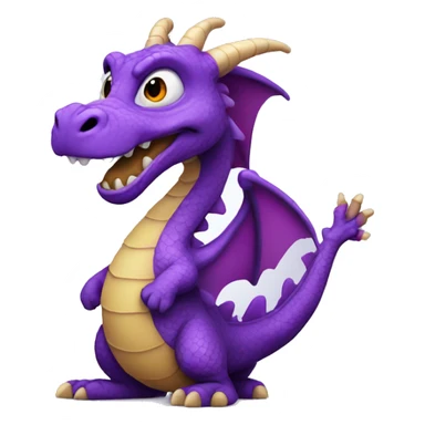 purple dragon waving sticker