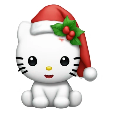 Hello kitty with a Santa hat sticker