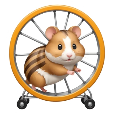 hamster running in hamster wheel sticker