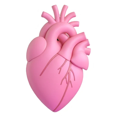 3D emoji style heart, pastel pink, soft and plush sticker