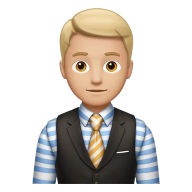 man in vest, striped tie sticker