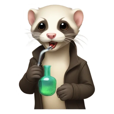 Ferret smoking a bong  sticker