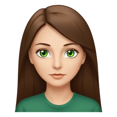pretty middle age woman with green eyes and long straight ash-brown hair  sticker