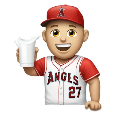 Mike trout drinking milk sticker