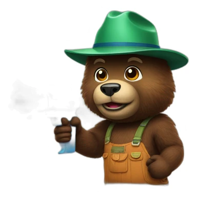 smokey bear with water gun sticker