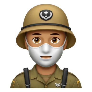 man soldier wearing mask sticker