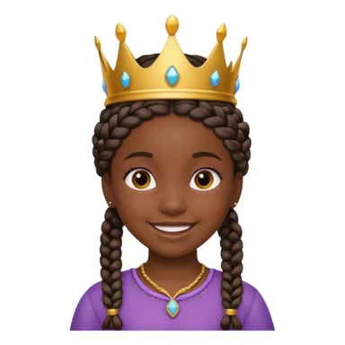black girl kid with braided crown sticker