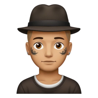 hat wearing tattooed man sticker