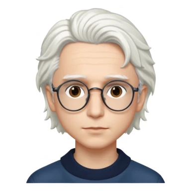 timothee chalamet with white hair and glasses sticker