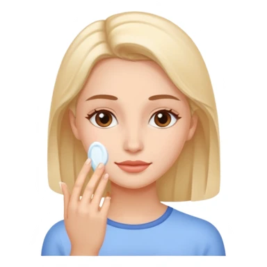 a female moisturising her face sticker