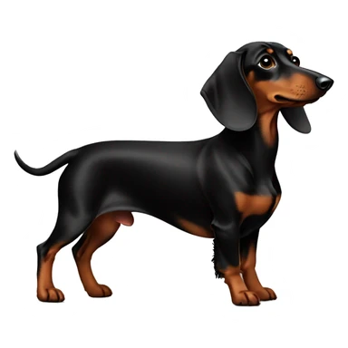 black and brown dachshund full body sticker