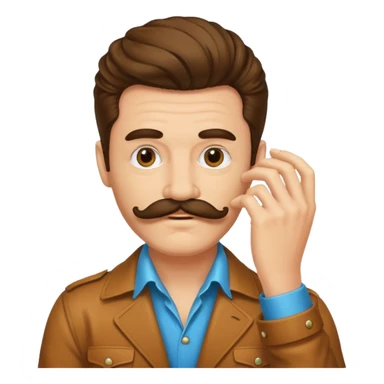 70s 80s men with ring hair style  sticker