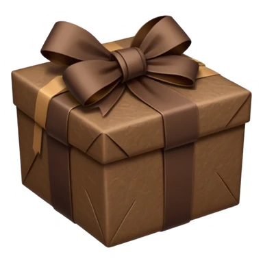 dark brown present with brown bow sticker