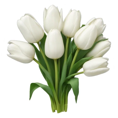 Bunch of white tulips with a bow sticker