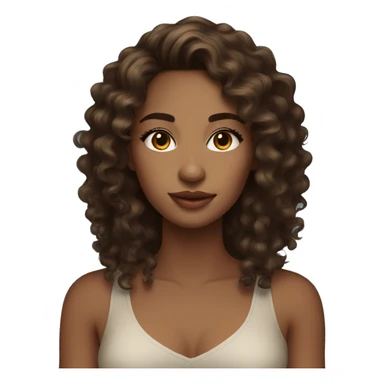 woman light brown skin long dark curly hair,lashes sticker