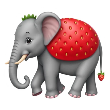 Red Strawberry elephant  sticker