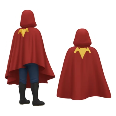 red hero cape back view sticker